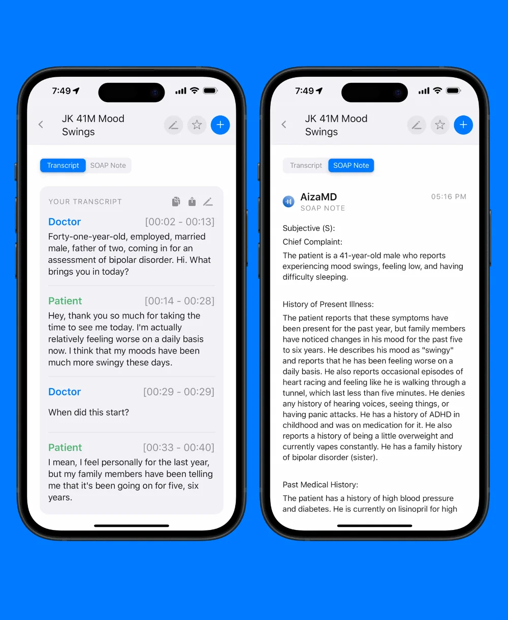 SOAP Notes Generation - AizaMD.AI